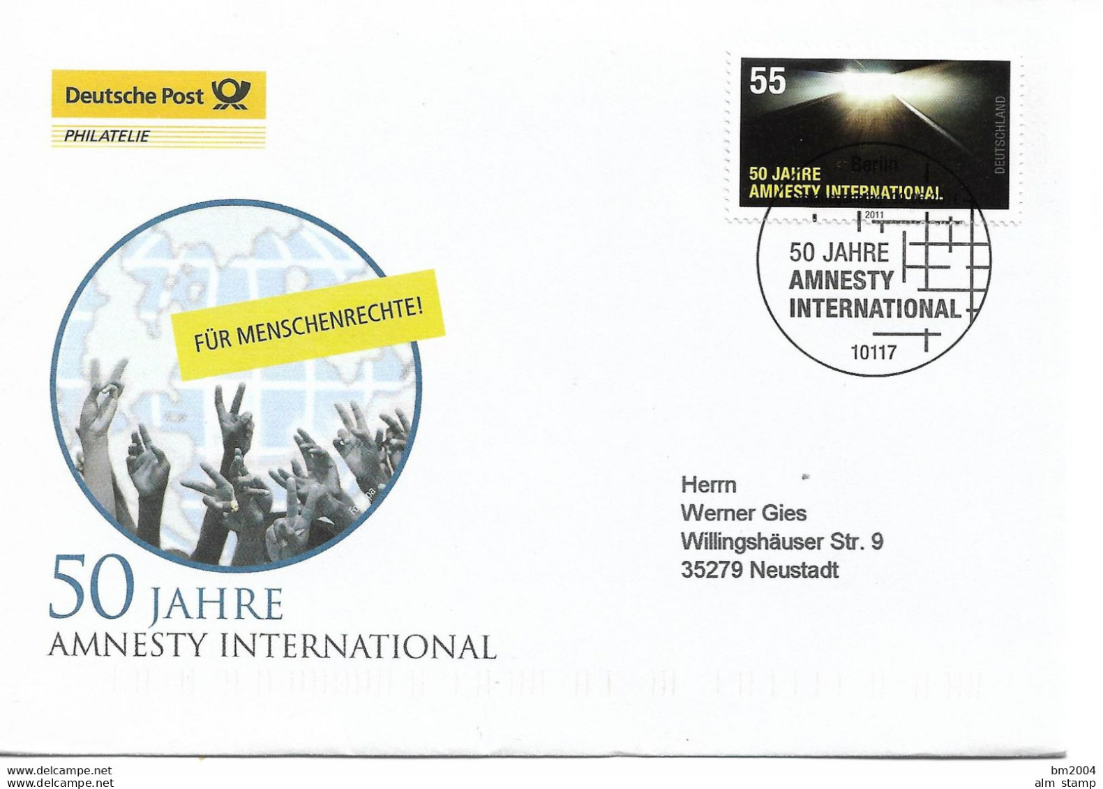 2011 Deutschland  Allem. Fed. Germany  Mi. 2873 FDC  50 Jahre Amnesty International. - 2011-…