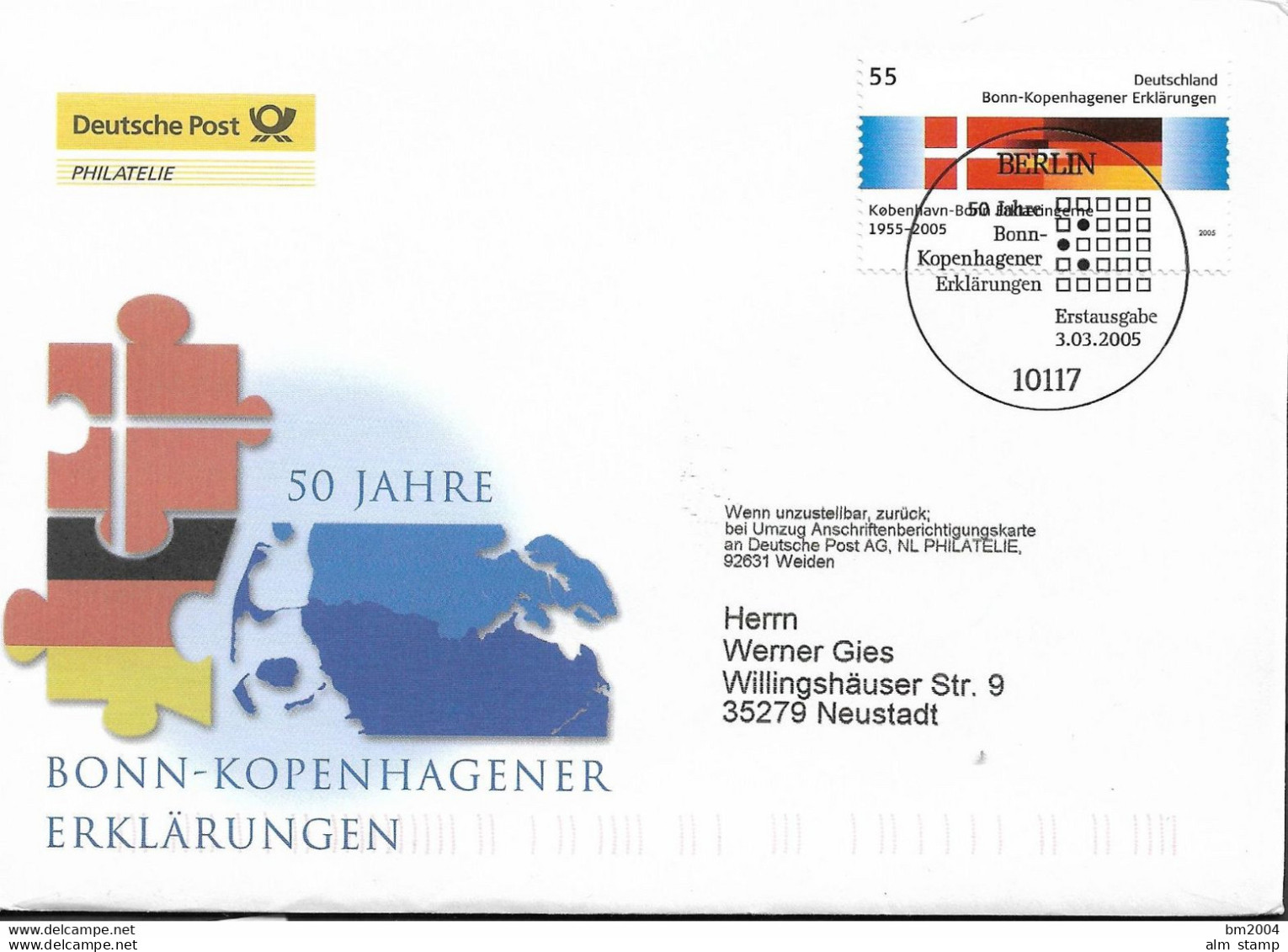 2005 Deutschland  Allem. Fed. Germany  Mi. 2449 FDC  50 Jahre Bonn-Kopenhagener Erklärungen - 2001-2010