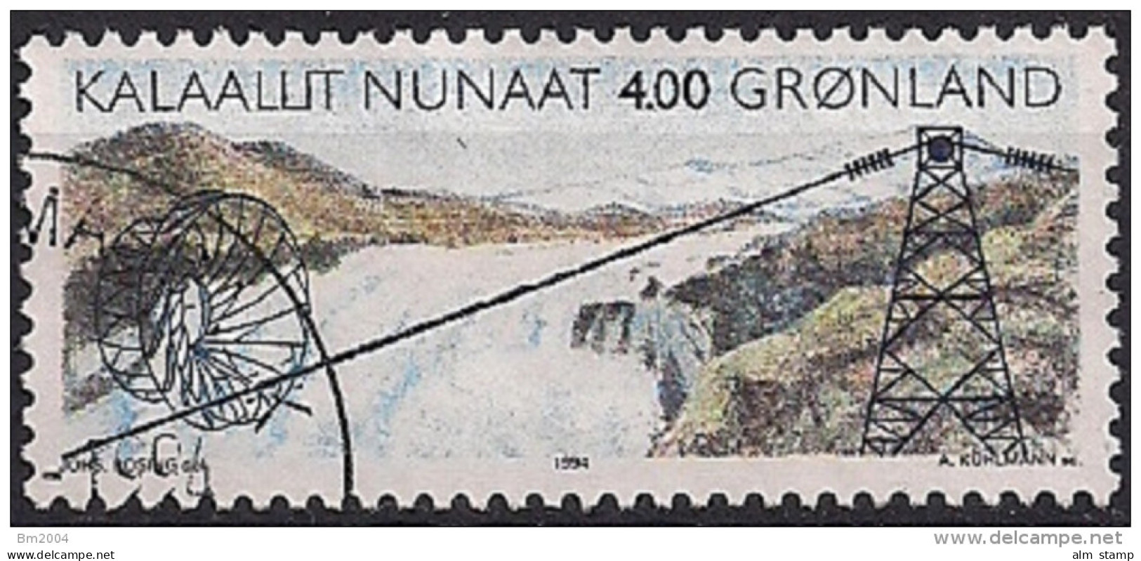 1994 Grönland Mi. 246 Used    Inbetriebnahme Des Wasserkraftwerks Am Buksefjord - Gebraucht