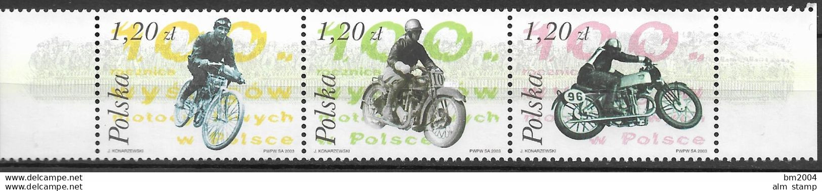 2003  Polen Mi. 4073-5  **MNH   100 Jahre Motorradrennen In Polen - Neufs