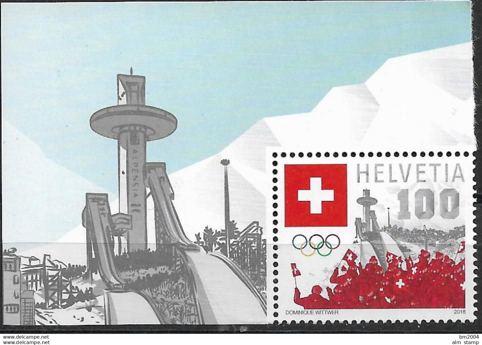 2018 Schweiz Mi. 2526 **MNH  Schweizer Olympiamannschaft, Skisprungschanzen, - Unused Stamps