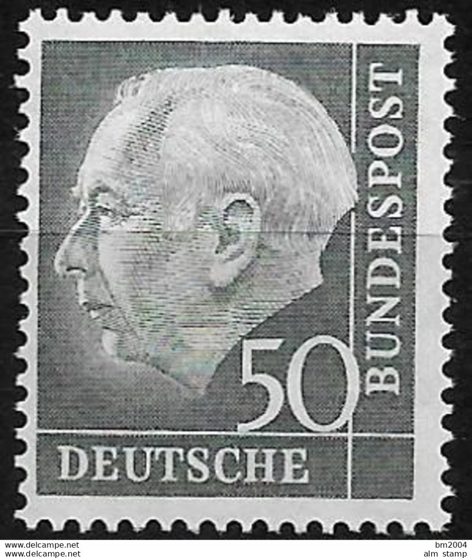 1954 Deutschland Germany   Mi. 189 ** MNH  Prof Schlegel  "50 Pf. Heuss" - Ungebraucht