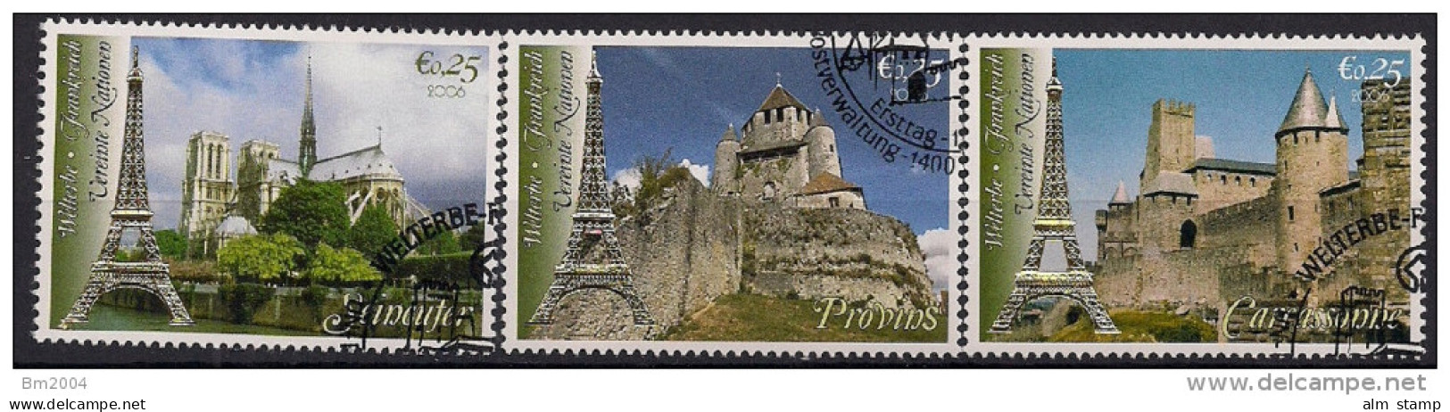 2006 UNO WIEN   Mi. 469-74 Used   UNESCO-Welterbe: Frankreich - Used Stamps