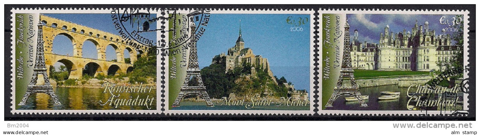 2006 UNO WIEN   Mi. 469-74 Used   UNESCO-Welterbe: Frankreich - Gebraucht