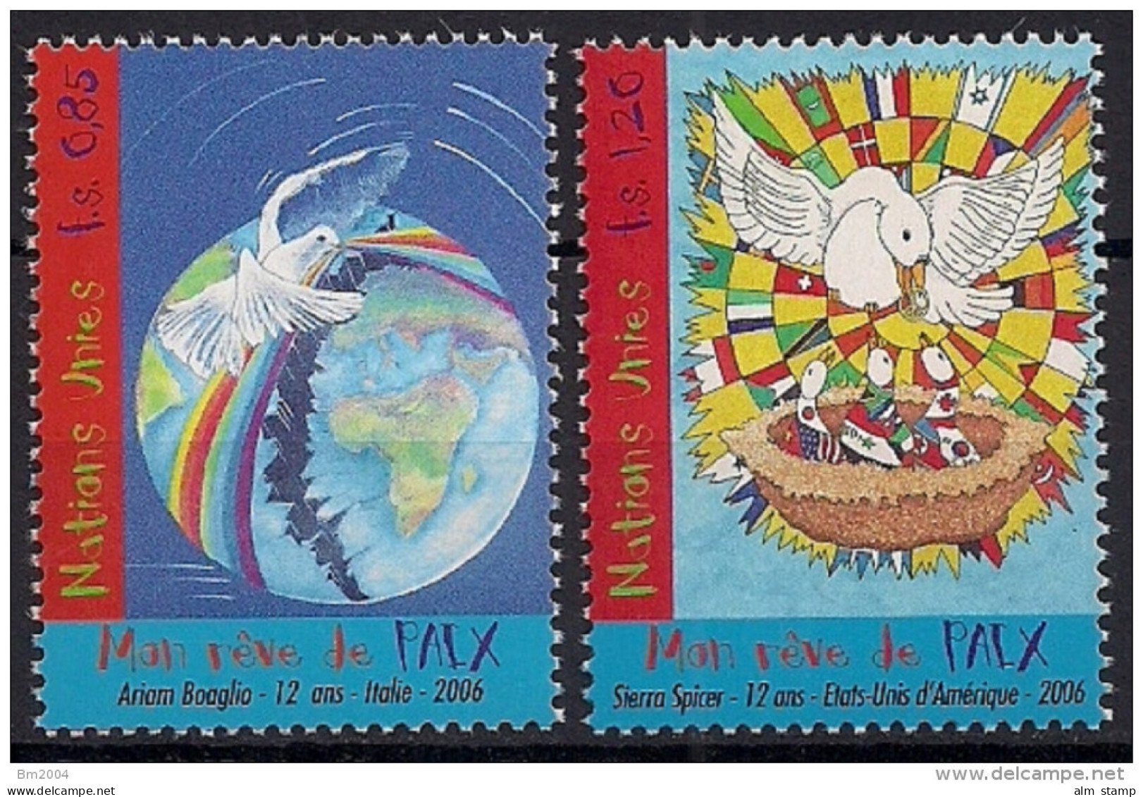 2006 UNO Genf Mi. 551-2**MNH  Weltfriedenstag: Mein Traum Vom Frieden - Unused Stamps