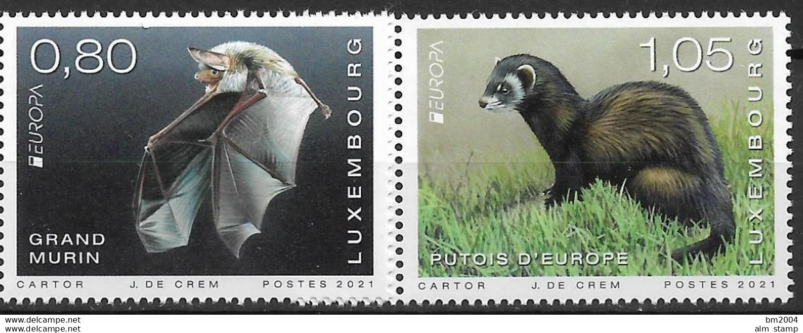 2021 Luxemburg Mi. 2264-5  **MNH    Europa: Gefährdete Wildtiere. - Unused Stamps