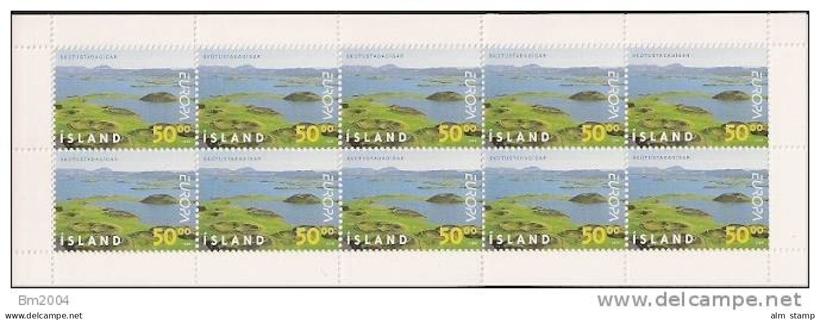 1999 Island Mi.  913-4 **MNH Booklet  Europa: Natur- Und Nationalparks. - Cuadernillos