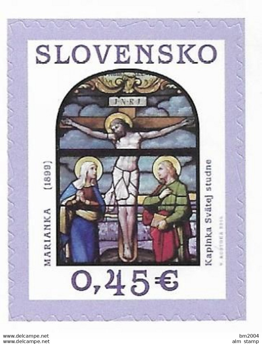 2014 Slowakei  Mi. 731  **MNH Ostern.  Kreuzigung; Glasmalerei In Der Brunnenkapelle Zu Marianka - Ungebraucht