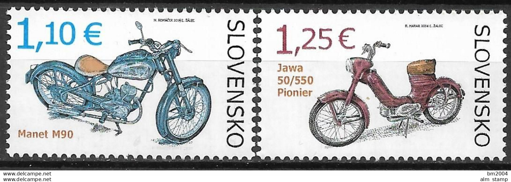 2014 Slowakei  Mi. 733-4  **MNH Motorräder. - Neufs