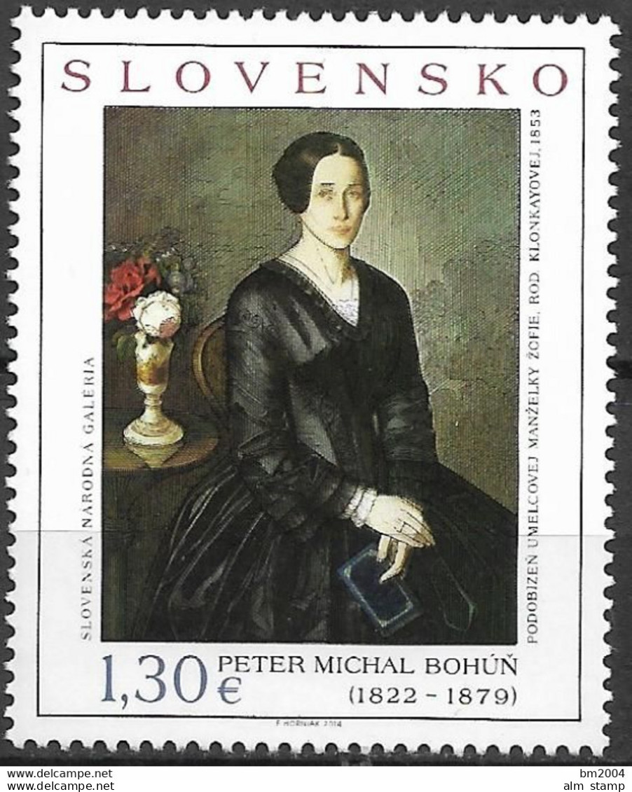 2014 Slowakei  Mi.751 **MNH   Zofie, Gattin Des Künstlers; Gemälde Von Peter Michal Bohúň (1822–1879) - Nuevos