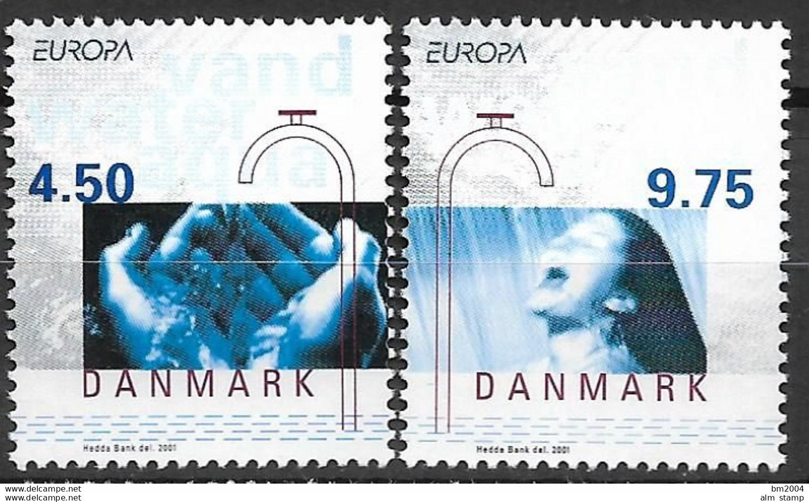 2001 Dänemark Danmark Mi. 1277-8 **MNH   Europa: Lebensspender Wasser - 2001