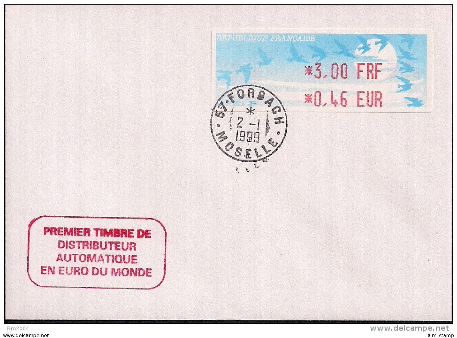 1999 France Timbres De Distributeurs Yv. 237 Mi. 13 FDC - 1999-2009 Viñetas De Franqueo Illustradas