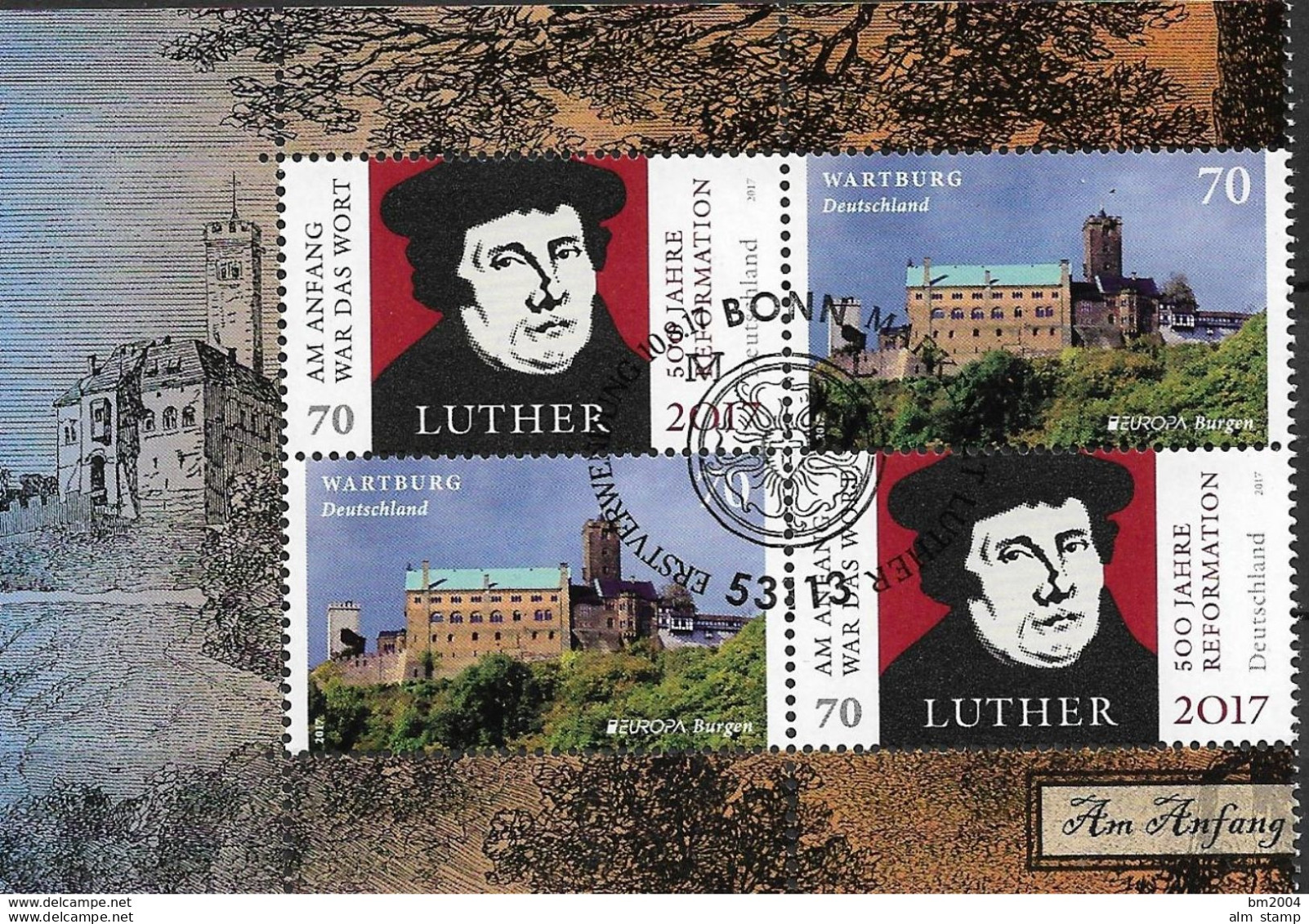 2017 Allem. Fed.  Deutschland  Booklet Set  LUTHER Mit EUROA BURGEN " Wartburg  **MNH - 2016