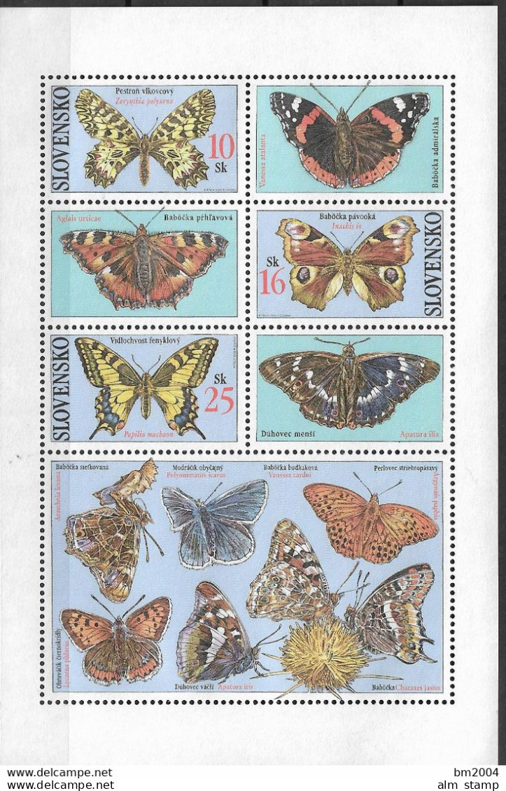 2002 Slowakei Mi. Bl. 18 **MNH Schmetterlinge. - Nuovi