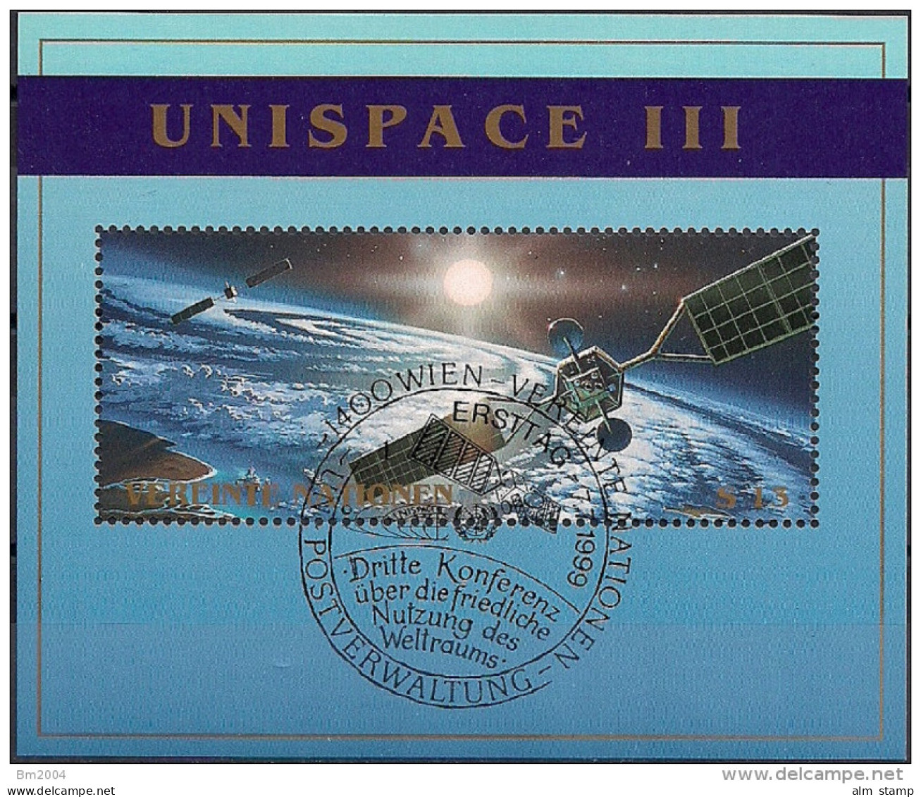 1999 UNO Wien Mi.  Bl 10 Used   UNISPACE III - Oblitérés