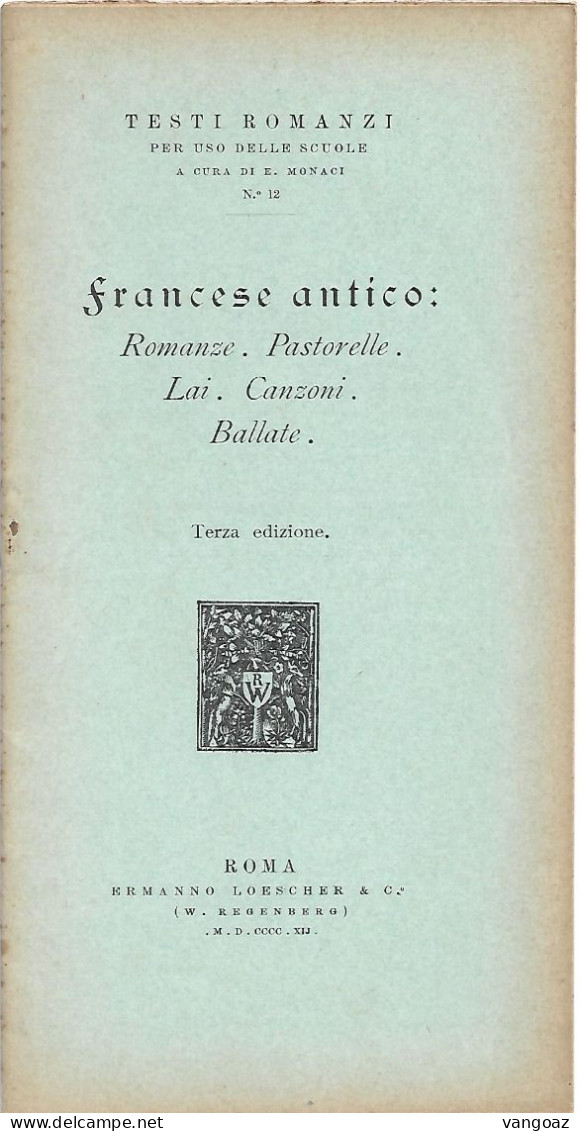 FRANCESE ANTICO: Romanze, Pastorelle, Lai, Canzoni, Ballate. - Andere & Zonder Classificatie