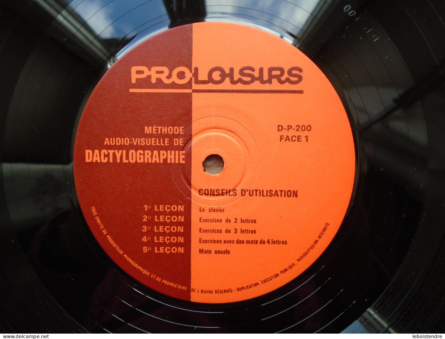 10" VINYLE COURS COMPLET DE DACTYLOGRAPHIE D-P-200 PROLOISIRS 10 LECONS - Formats Spéciaux