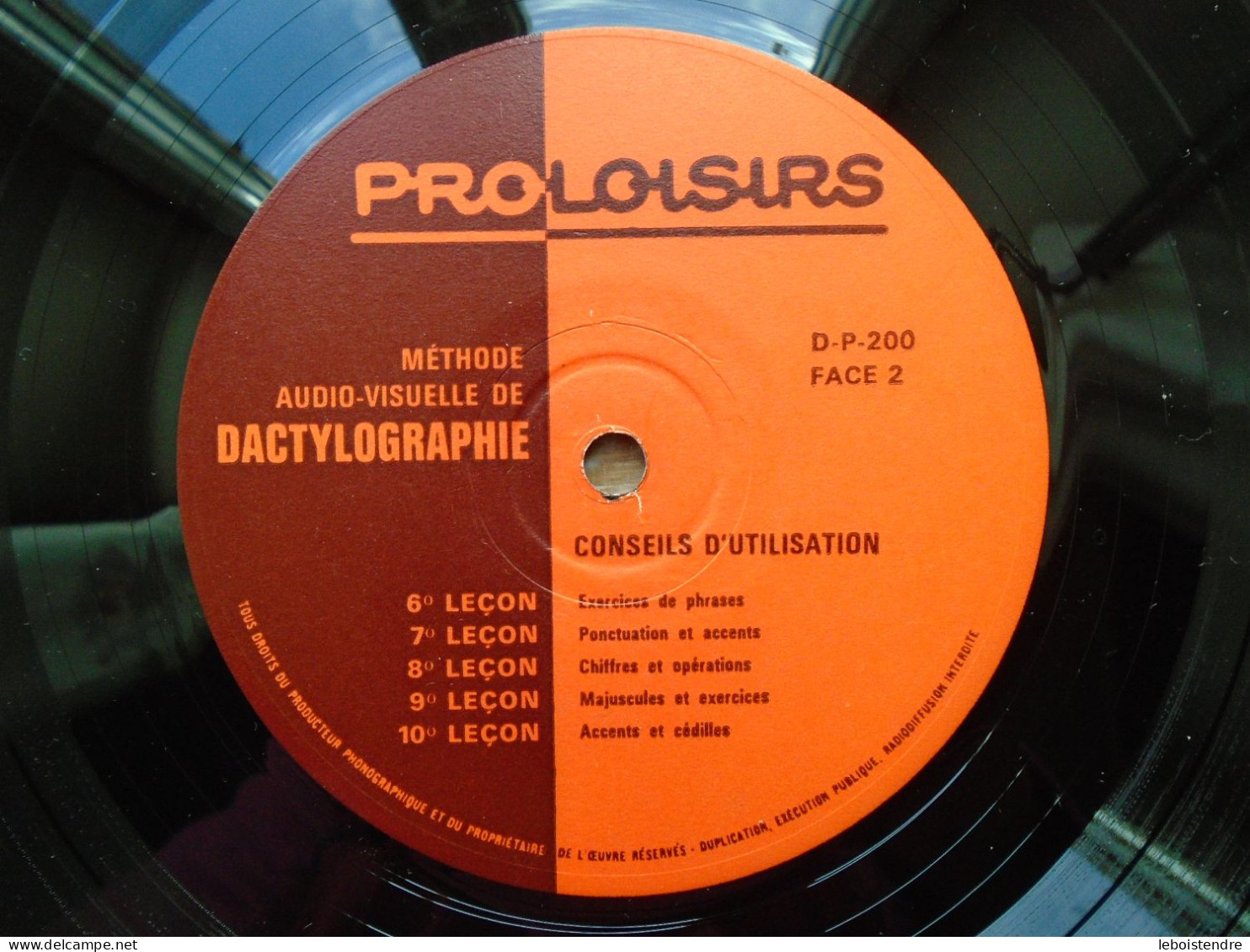 10" VINYLE COURS COMPLET DE DACTYLOGRAPHIE D-P-200 PROLOISIRS 10 LECONS - Formats Spéciaux