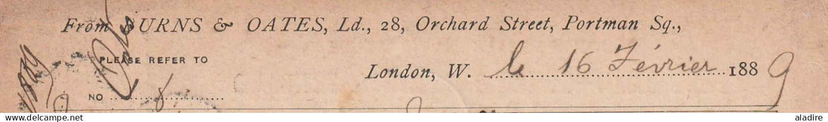 1889 - QV - Entier CP Privé  One Penny De London Londres Vers Mechelen Malines, Belgique - Contrôle Arrivée 5 - Poststempel