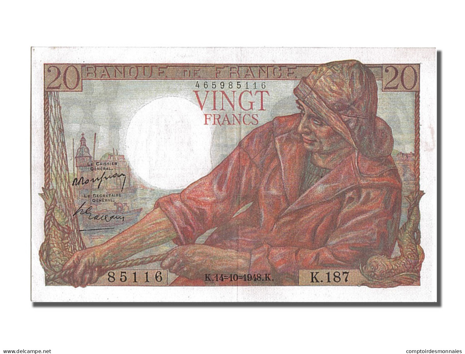 Billet, France, 20 Francs, 20 F 1942-1950 ''Pêcheur'', 1948, 1948-10-14, SPL - 20 F 1942-1950 ''Pêcheur''