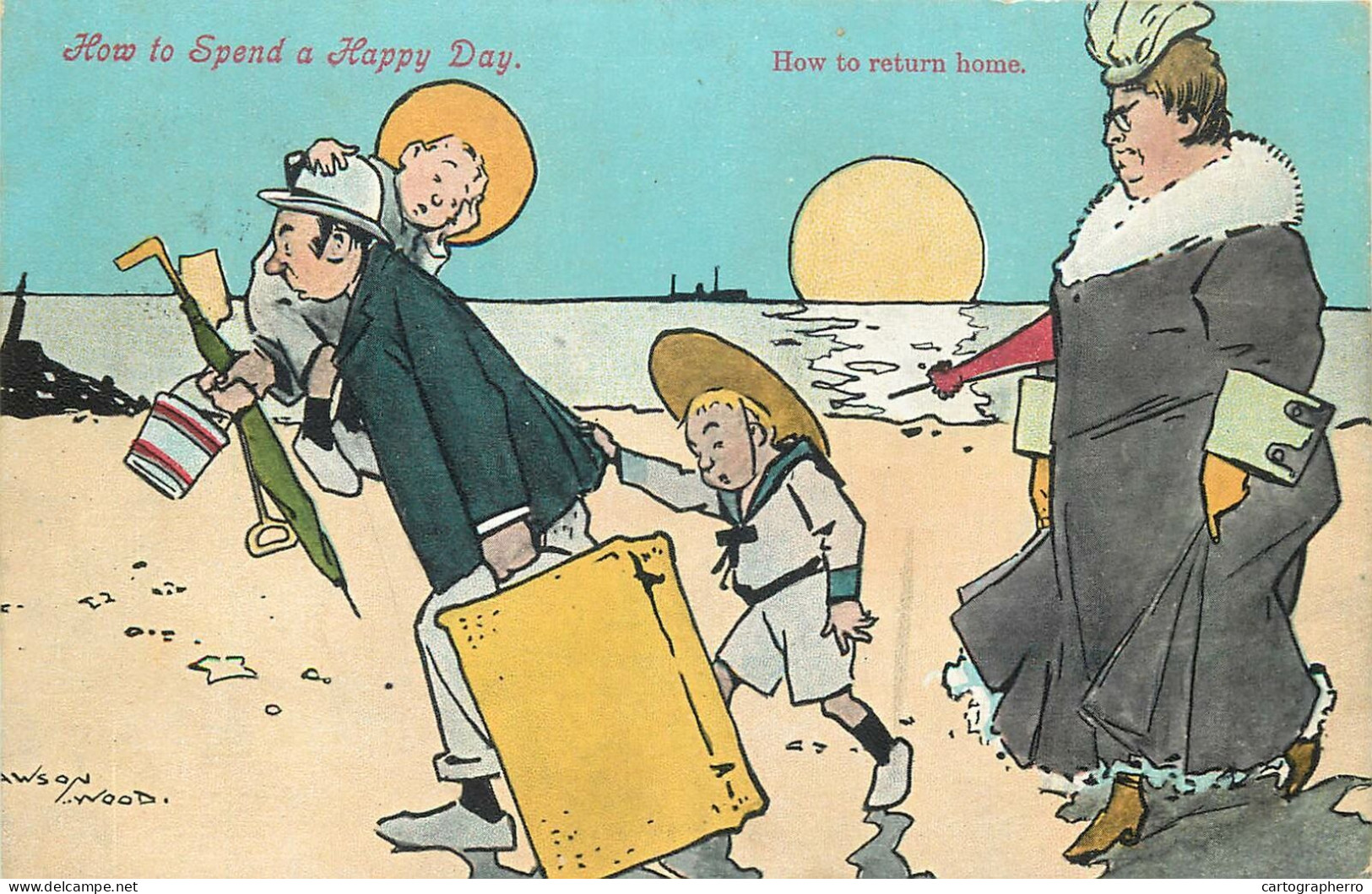 How To Spend A Happy Day How To Return Home Seaside Comic Signed Lawson Wood - Wood, Lawson