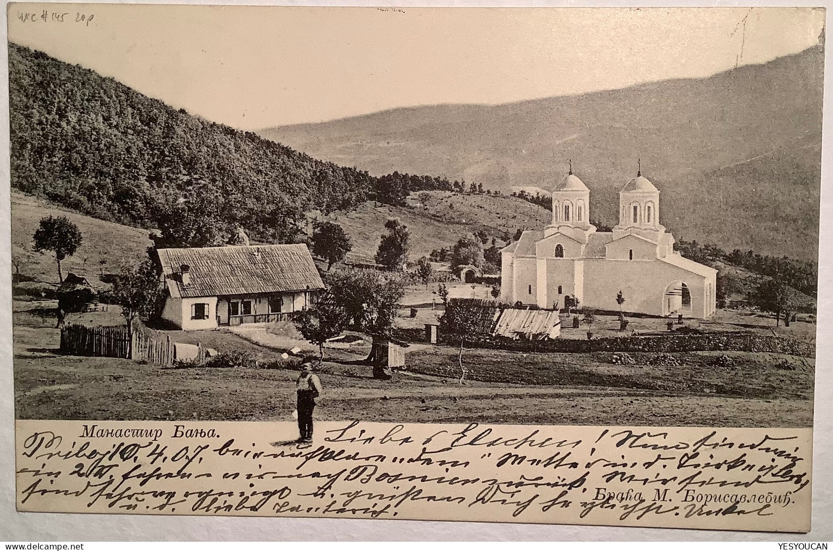 PRIBOY1907(Priboj Serbia Bosnia)Turkey Ppc BANJA MONASTERY>Arwedshof Frohburg Tautenhain Leipzig(Ak Cpa Serbie Turquie - Briefe U. Dokumente