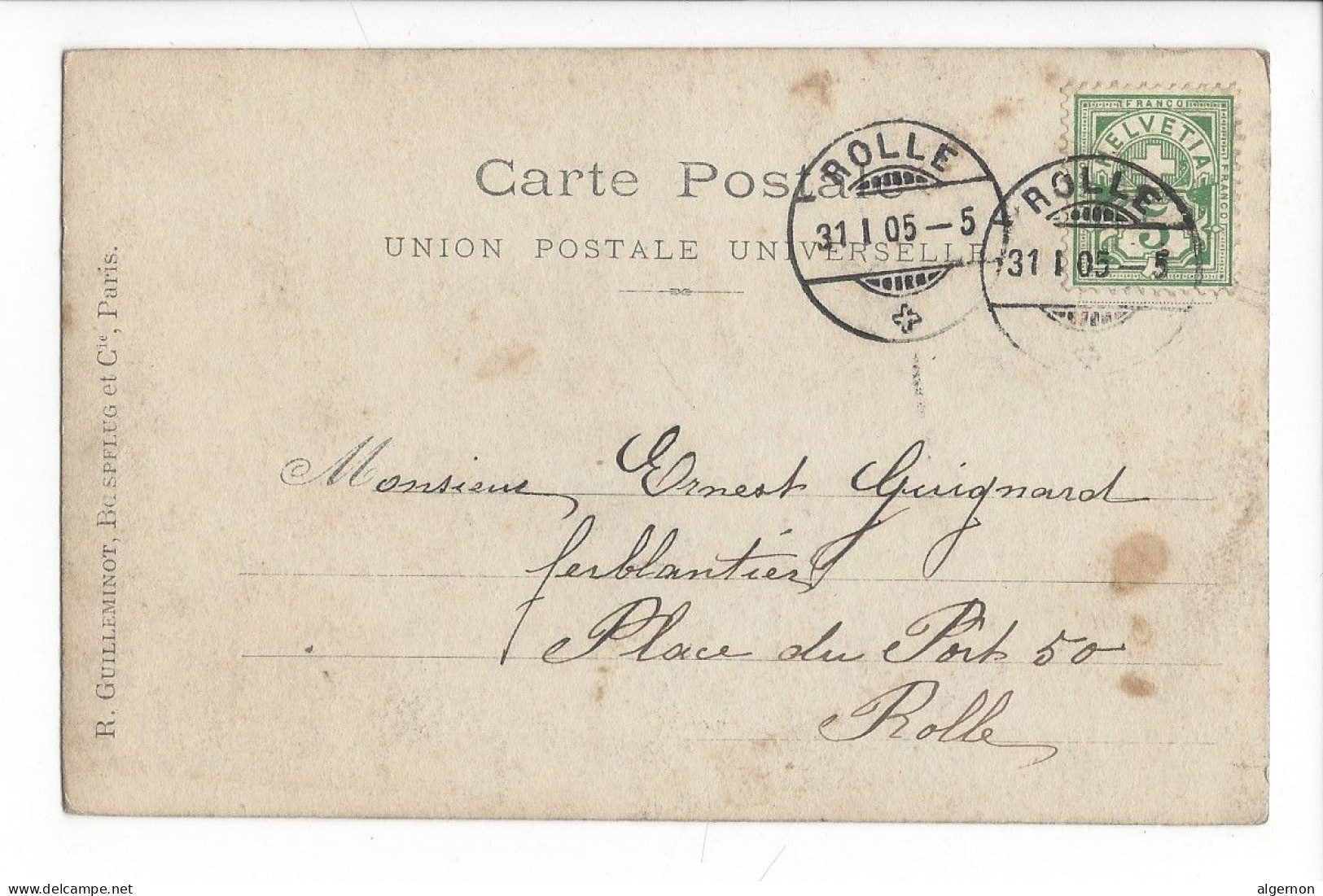 31638 - Rolle Au Jardin Anglais Gelé Circulée 1905 - Rolle