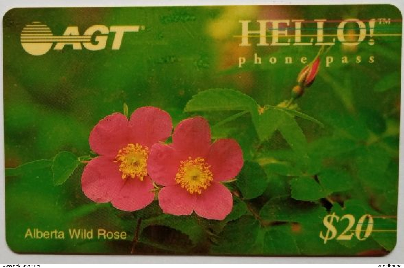 Canada $20 AGT Hello Phonecard - Alberta Wild Rose - Canada