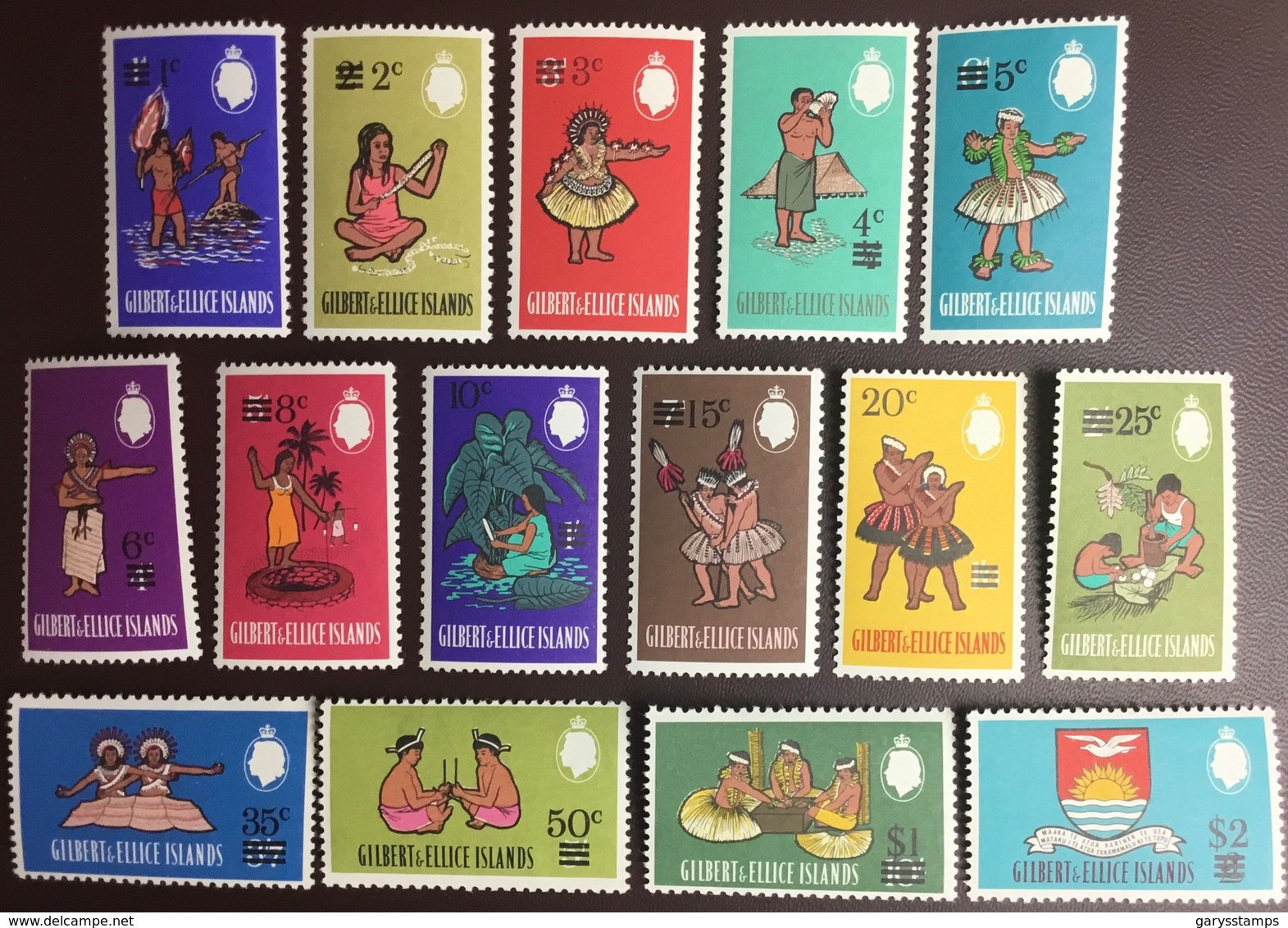 Gilbert Ellice 1966 Decimal Surcharge Definitives Set MNH - Gilbert- Und Ellice-Inseln (...-1979)