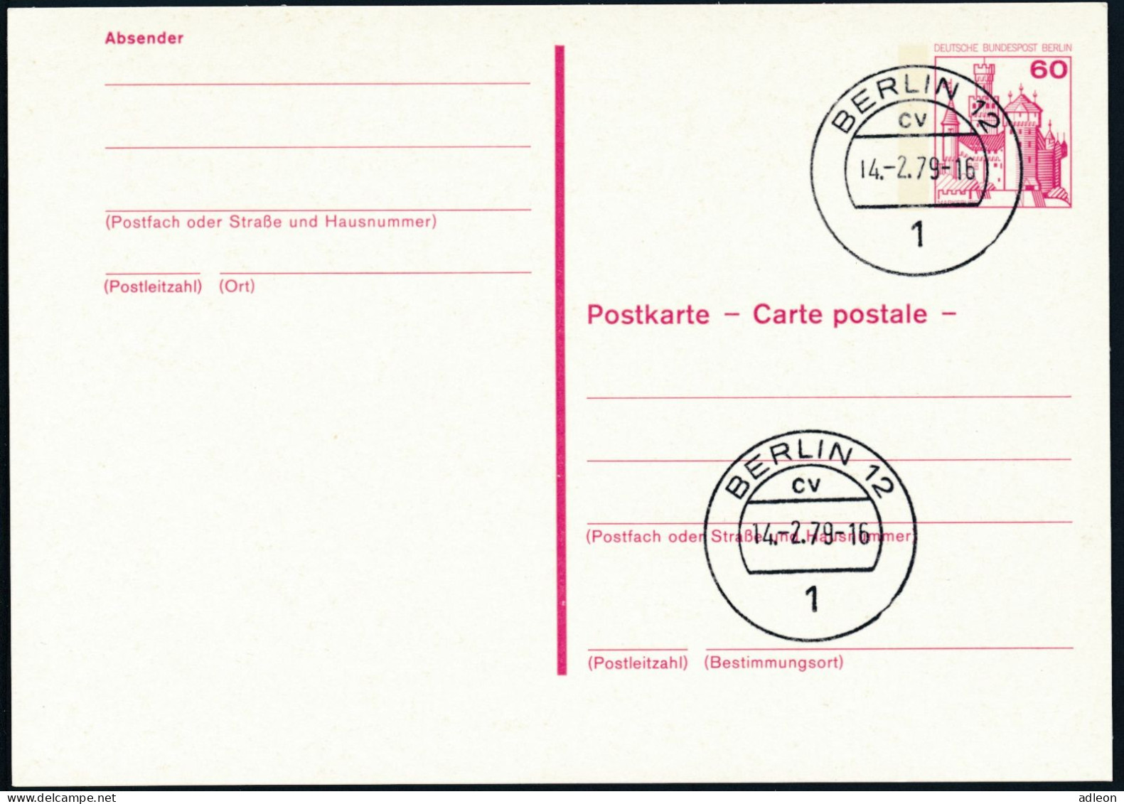 Berlin - Entier Postal / W-Berlin - Poskarte P 110 Gest. Berlin 12 / 14-2-1979 Versandstelle - Postcards - Used