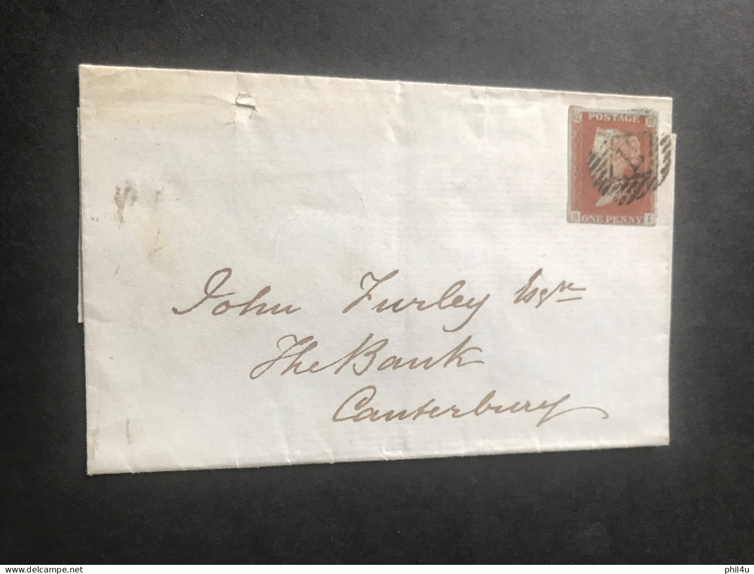 1849 GB QV 1d Imperf Letter S I Pmk.11 To Canterbury See Photos Offers Welcome - Covers & Documents