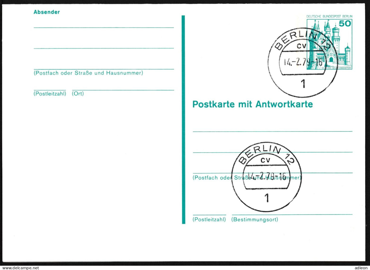 Berlin - Entier Postal / W-Berlin - Poskarte P 112 Gest. Berlin 12 / 14-2-1979 Versandstelle - Postkarten - Gebraucht