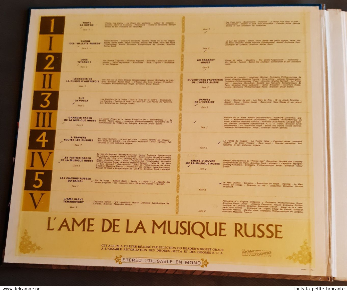 Coffret de 10 disques vinyles, L'AME DE LA MUSIQUE RUSSE, DECCA et RCA - Sélection du Reader's Digest