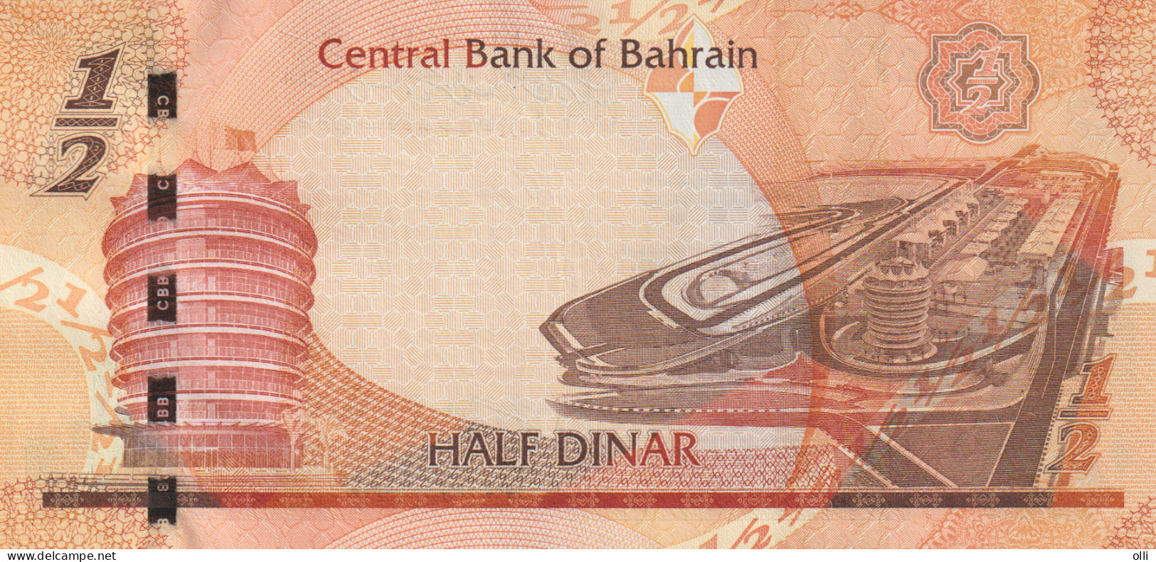 BAHRAIN 1/2 DINAR  UNC - Bahrein