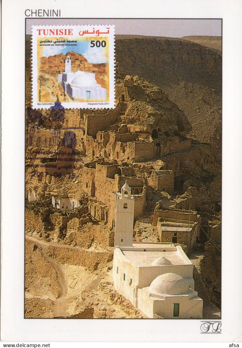 2017 Maximum Card -the Mosque Of Chenini (Tataouine) //carte Maximum -Mosquée De Chenini (Tataouine) - Mosquées & Synagogues