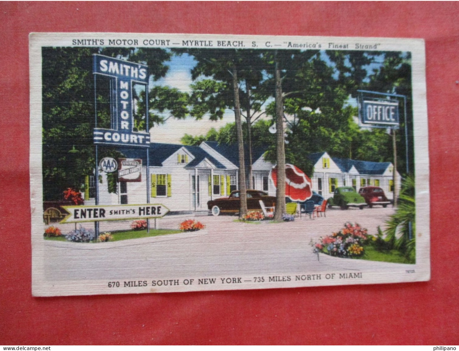 Smith's Court Paper Residue On Back.  Myrtle Beach  South Carolina > Myrtle Beach    Ref 6227 - Myrtle Beach