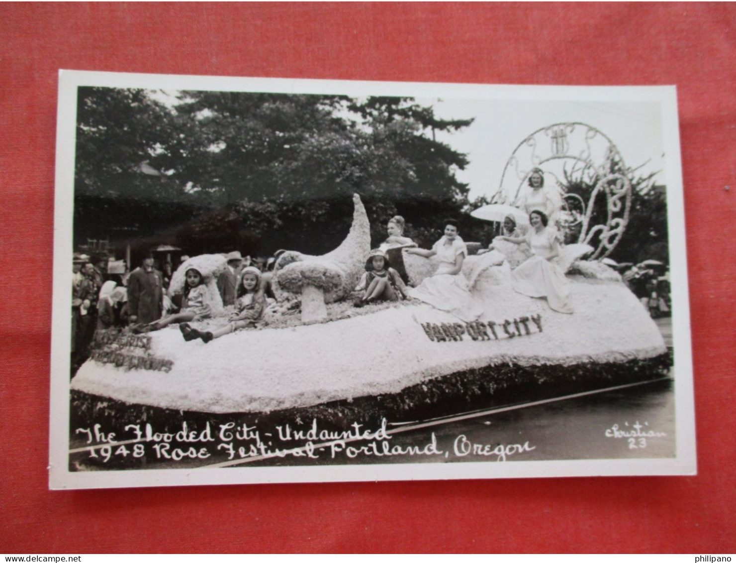 RPPC 1948 Flooded City Undaunted    Portland Rose Festival Ref 6228 - Portland