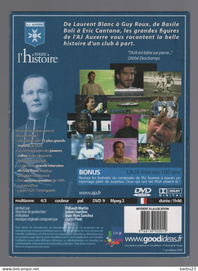 DVD A. J. Auxerre AJA Toute L'histoire Foot - Sport