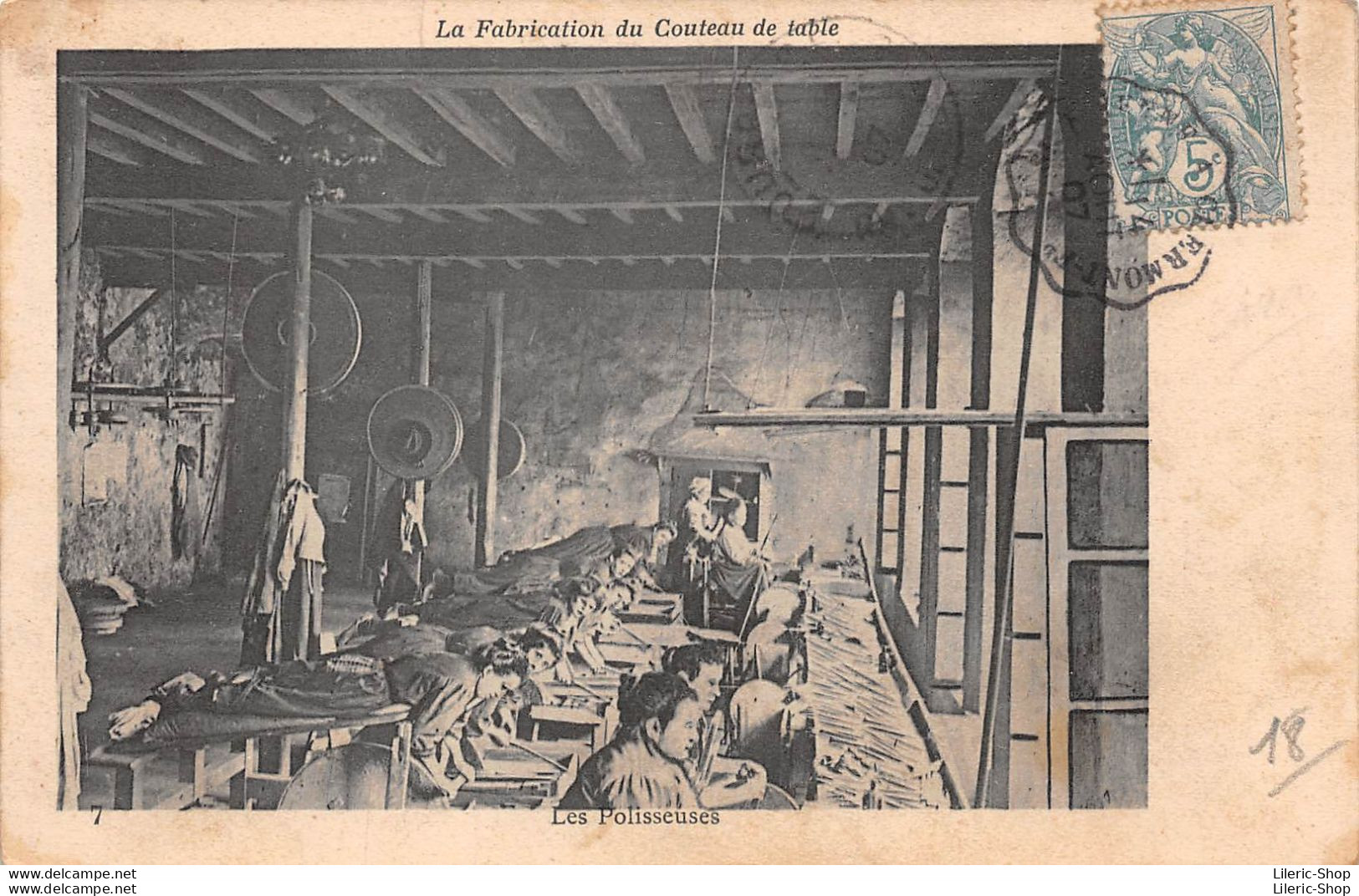 La Fabrication Du Couteau De Table - Les Polisseuses - Au Verso, Légende Manuscrite "Thiers" - - Industry