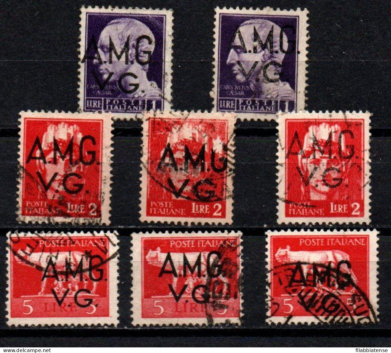 1945 - Italia - Venezia Giulia AMG-VG 8 X 2 + 9 X 3 + 10 X 3 Democratica     ------- - Usados