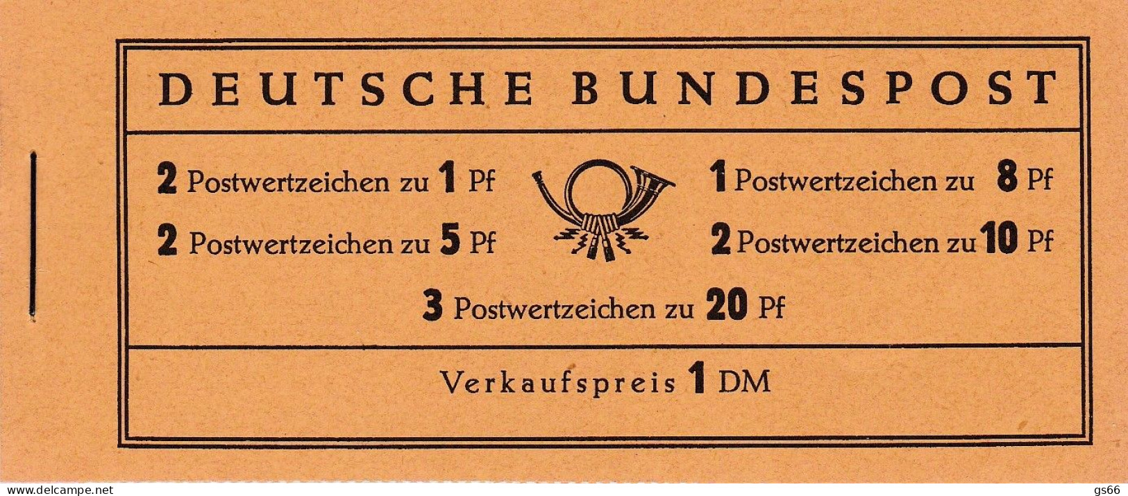 Bund , 1960, MH 4 Y II,  Heuss + Ziffer, Ohne Randleiste, - 1951-1970