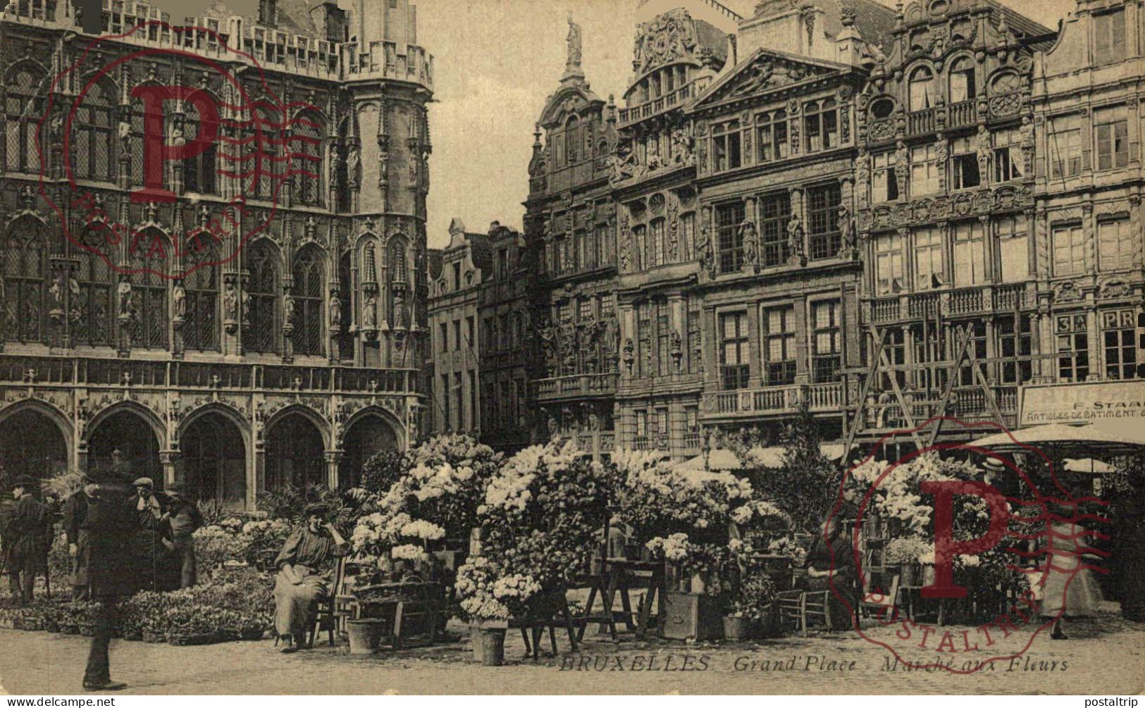 BELGIQUE. BELGICA. BRUSELLES, BRUSELAS, GRAND PLACE. MARCHE AUX FLEURS. - Markten