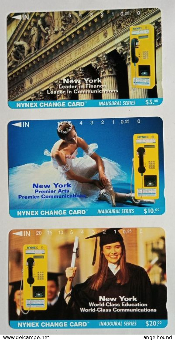 USA NYNEX  $5,10,20 Tamura - New York's First Phonecard Set  MINT - Inaugural Series - Cartes Magnétiques