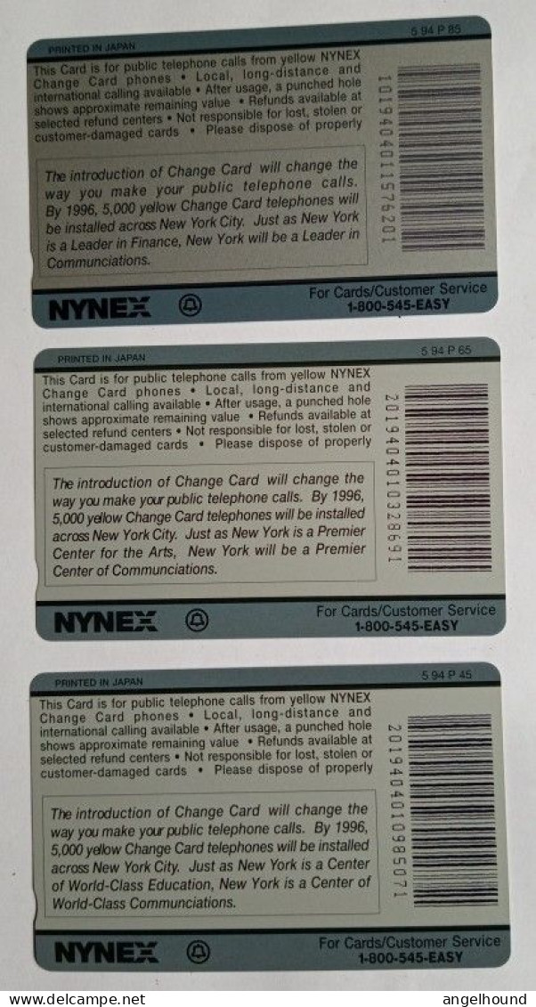 USA NYNEX  $5,10,20 Tamura - New York's First Phonecard Set  MINT - Inaugural Series - [3] Tarjetas Magnéticas