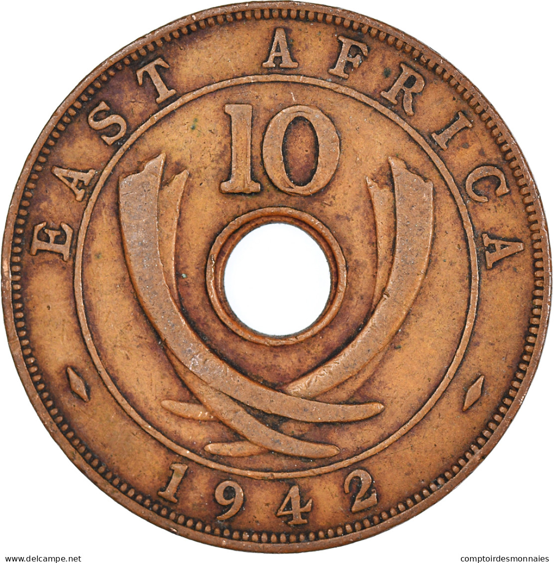 Monnaie, Afrique Orientale, 10 Cents, 1942 - Colonia Británica