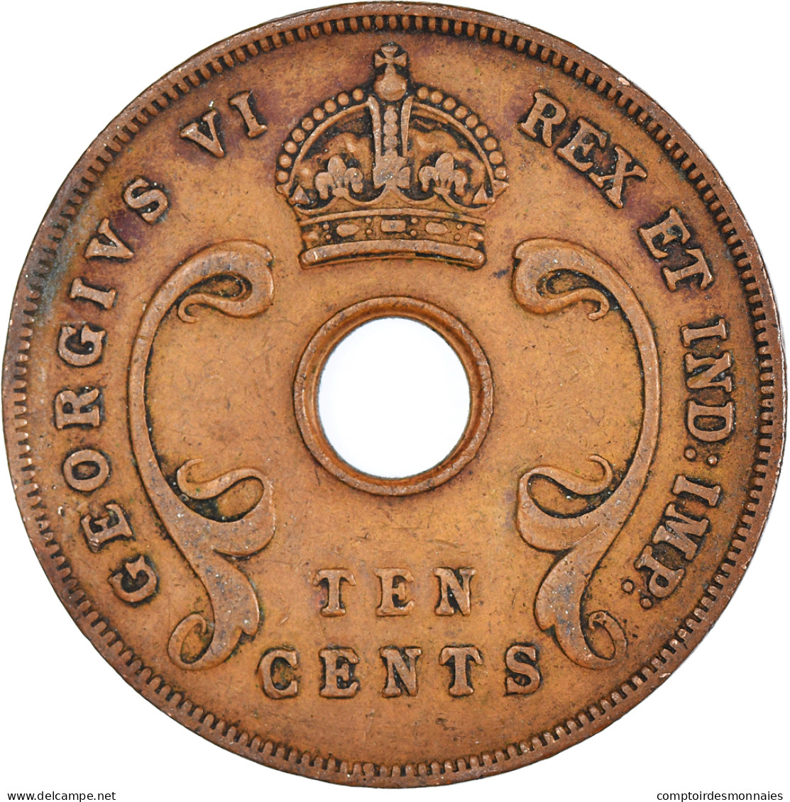 Monnaie, Afrique Orientale, 10 Cents, 1942 - Britse Kolonie