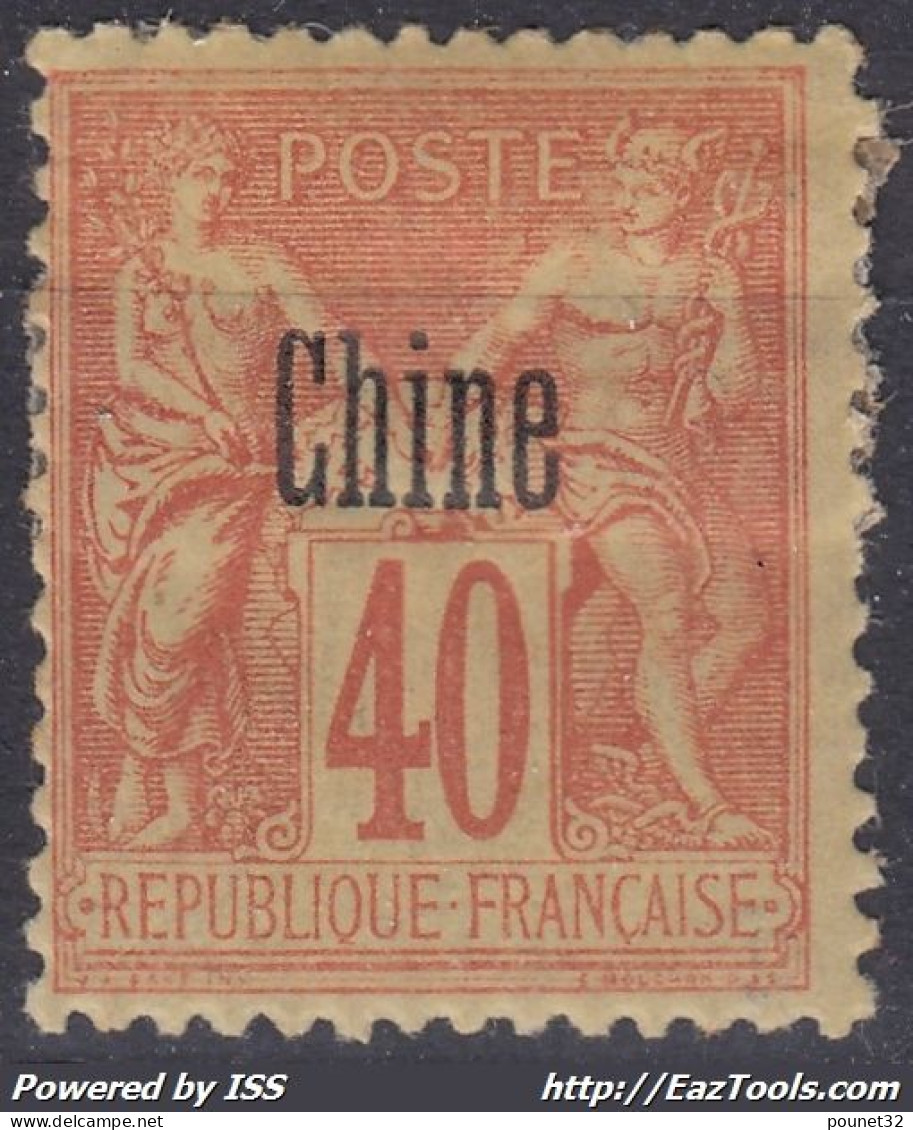 CHINE TYPE GROUPE 40c ROUGE-ORANGE N° 10 NEUF * GOMME AVEC CHARNIERE FORTE - Ongebruikt