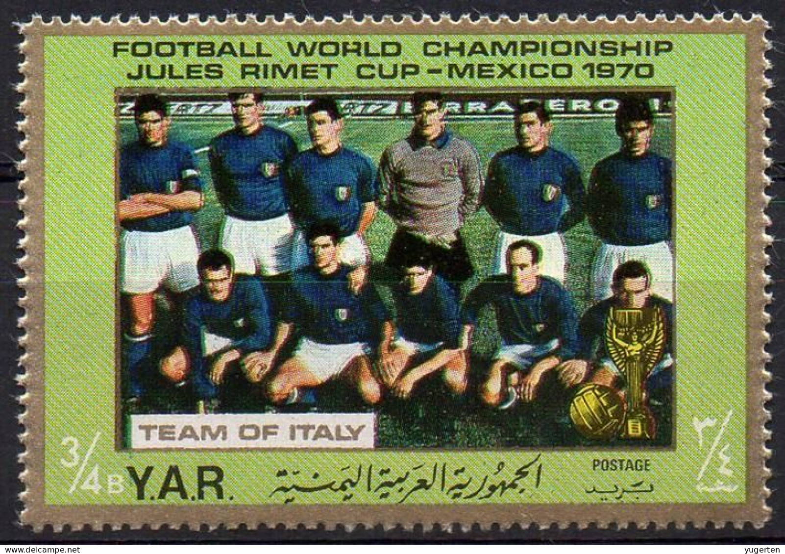 YEMEN, Arab Republic 1970 - 1v - MNH - World Cup Football - Italy Team - Soccer - Calcio Voetbal - Fútbol Italia - 1970 – Mexico