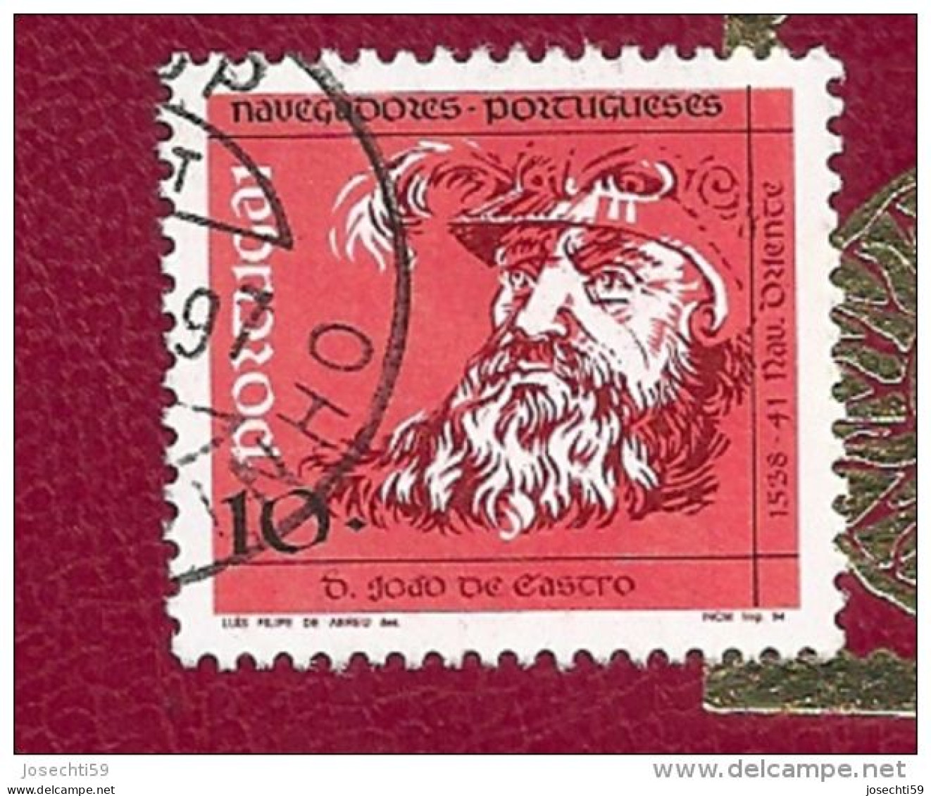 N° 1985 Navigateurs Portugais S Joao De Castro (Orient 1538-41) Timbre Portugal 1994 - Usati