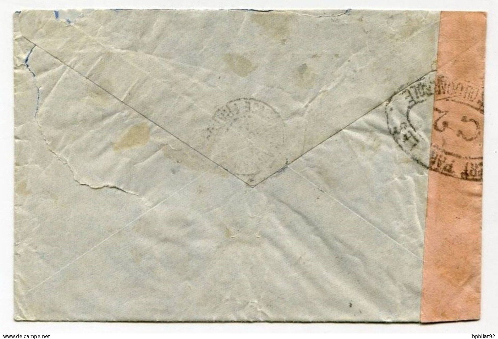 !!! LETTRE DE POSTE AERIENNE DE KISSIDOU (GUINEE) DE 1942  CENSUREE - Cartas & Documentos
